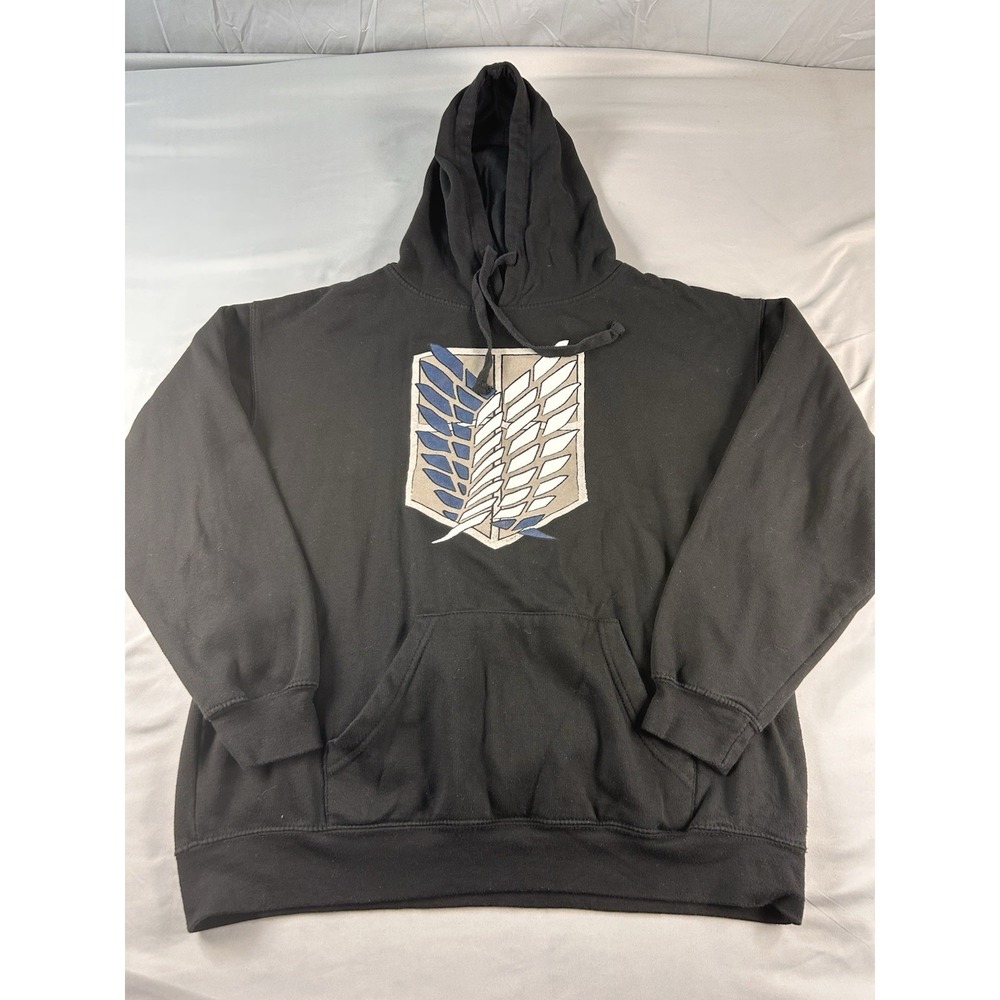 Attack On Titan Hoodie Mens Large Black Survey Corps Levi Anime Hoodie